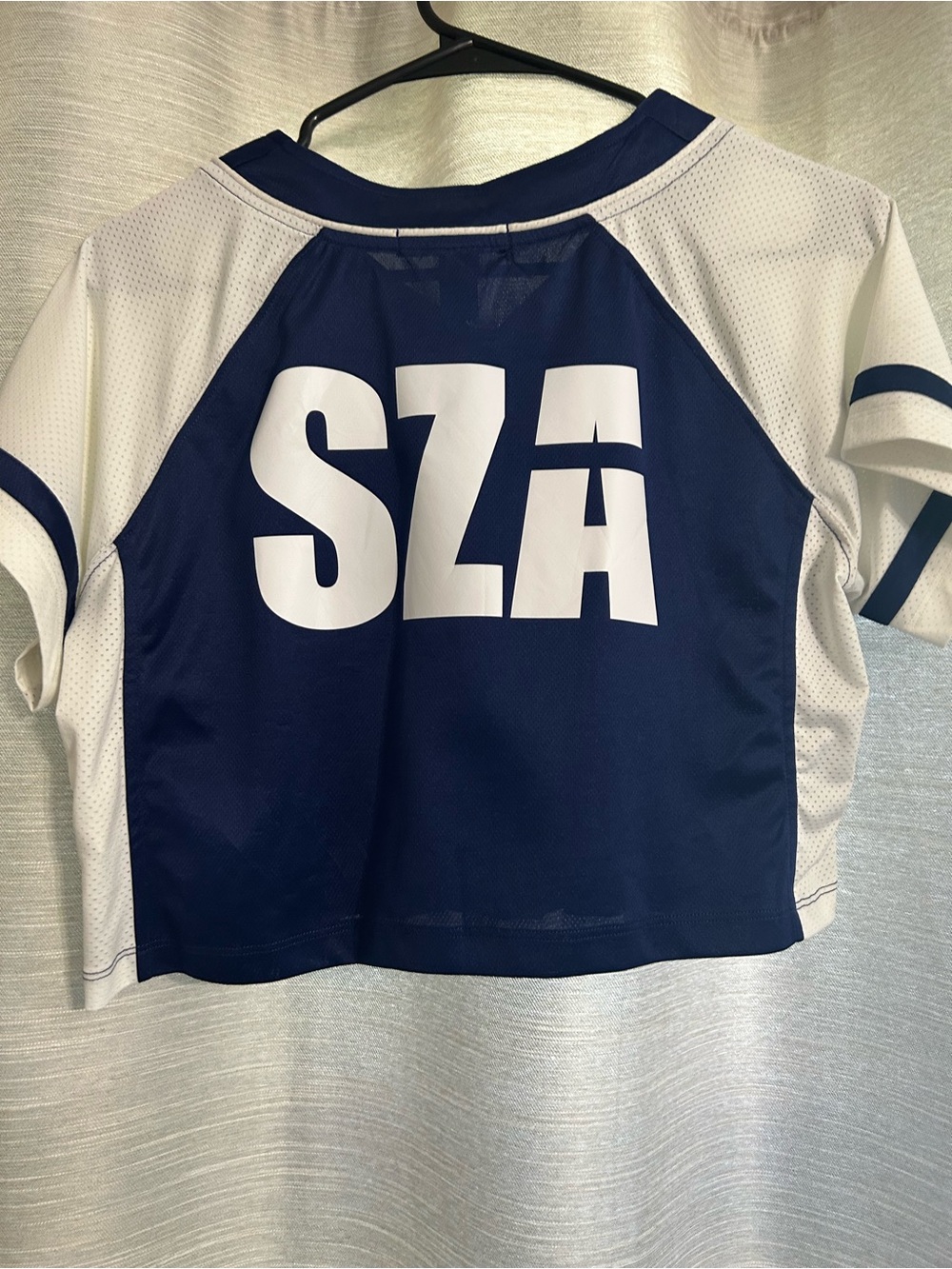 Kids Navy and White Short Sleeve Sports Top